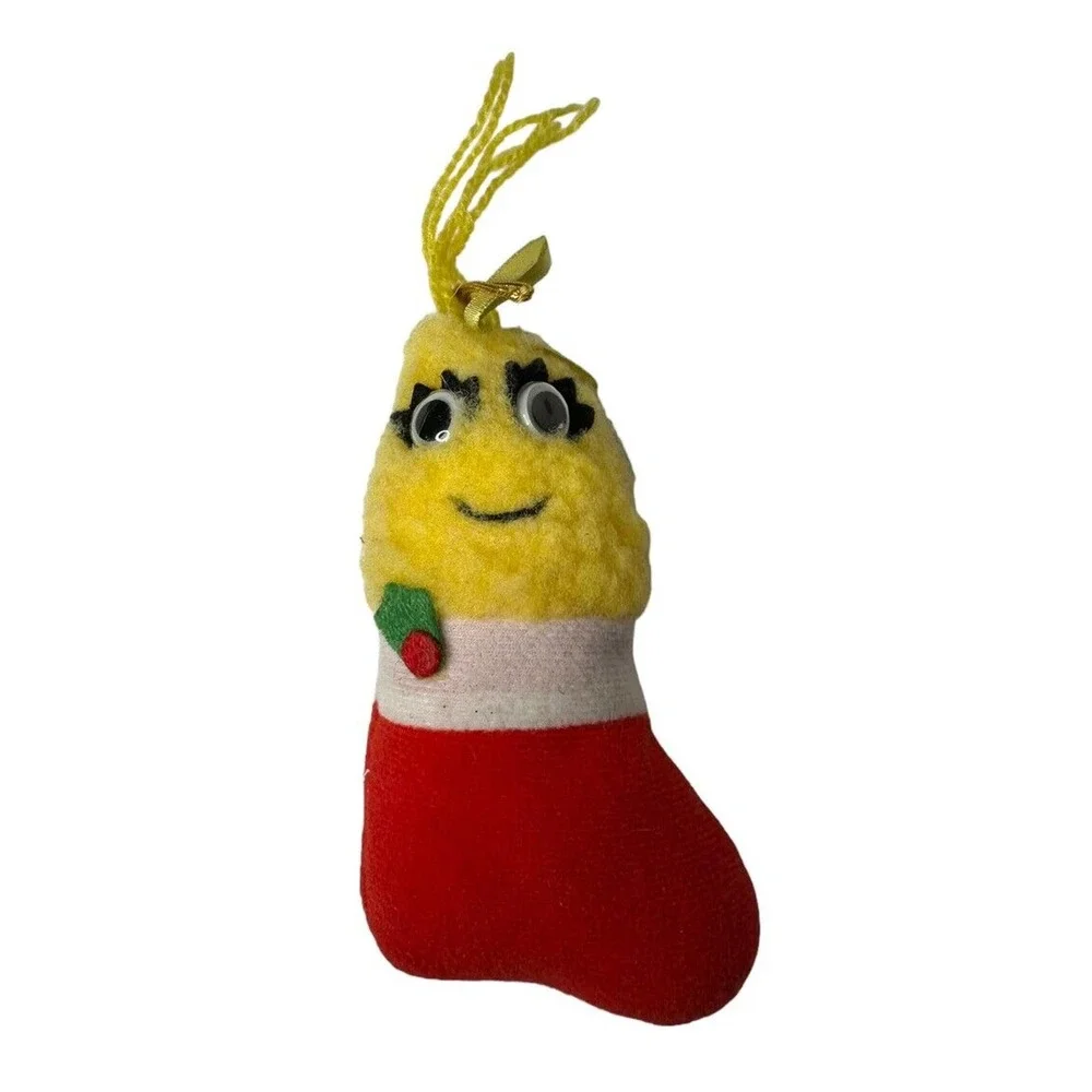 Vintage Set 4 Plush Del Monte Vegetable & Fruit Yumkins Christmas Ornaments 1991